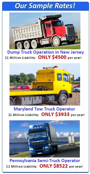 sample trucking insurance rates image